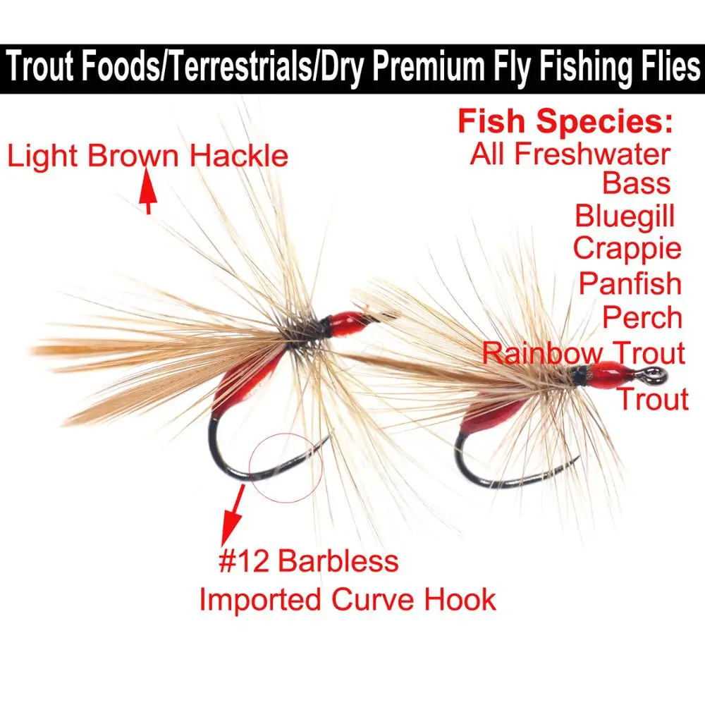 Bimoo-anzuelos curvos para pesca, lote de 10 unidades, #12, arcoíris, marrón, Brook, trucha, lubina, Steelhead, Galgo, hormiga sangrienta - imagen 3