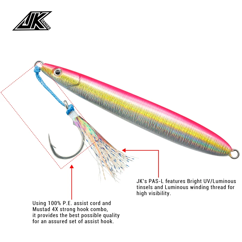 JK PAS-L-anzuelos de pesca de carbono, aparejo salvaje para pescar en el mar, Mustad, círculo, seda brillante, artículos de pesca, besugo, 4X - imagen 5