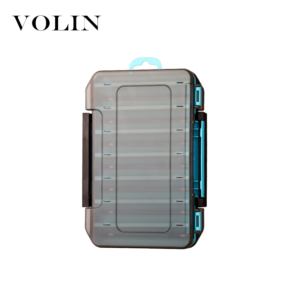 VOLIN-caja de señuelos de pesca, organizador de cajas de aparejos de pesca de doble cara, 14 compartimentos, novedad - imagen 5