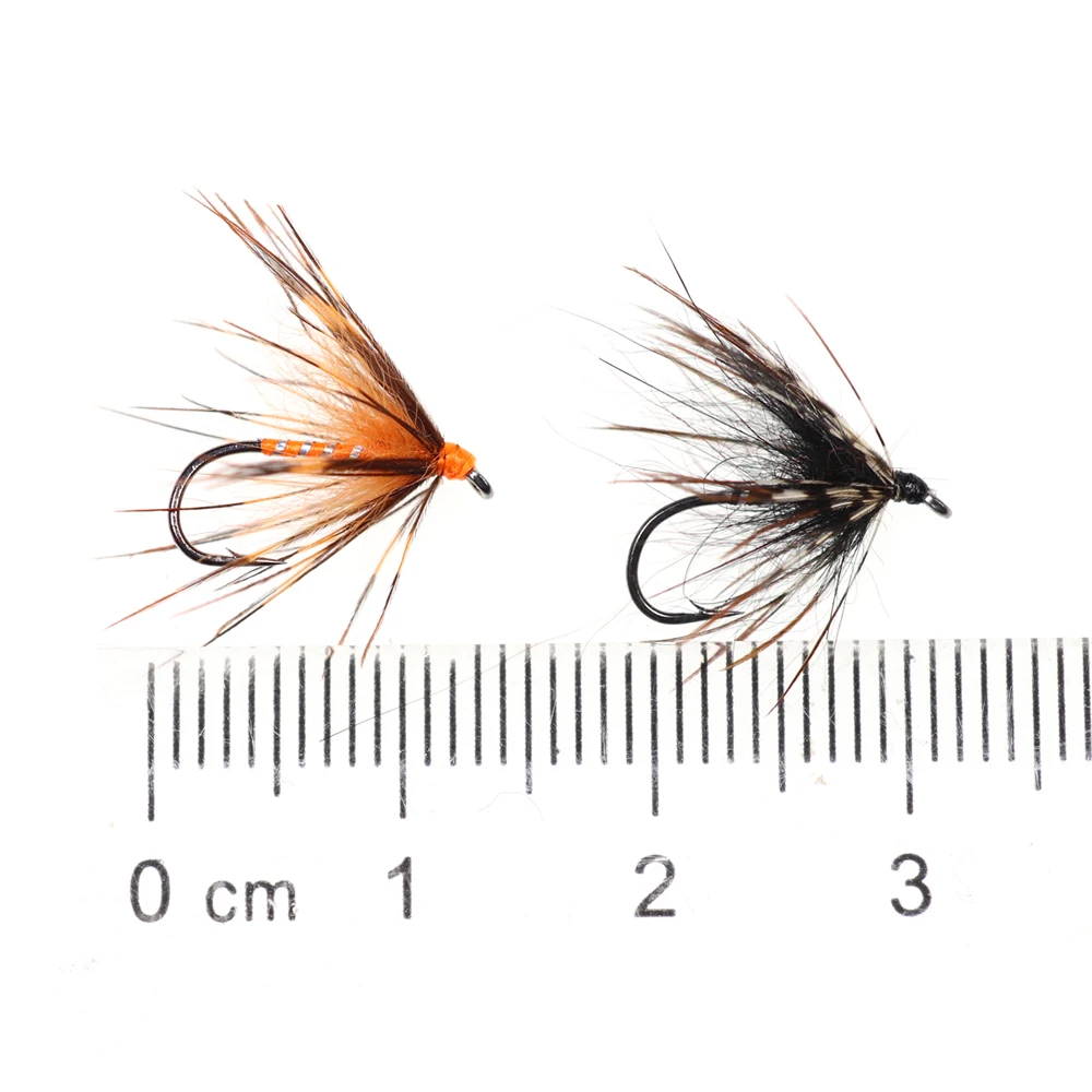 ICERIO 6 uds suave Hackle mosca húmeda Tenkara Ninfa mosca atado gancho trucha pesca mosca señuelo cebos # 12