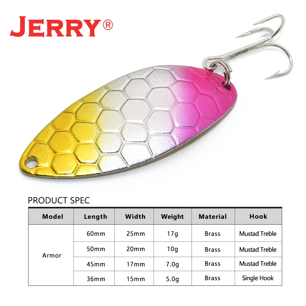 Jerry Armor-SEÑUELOS duros de Metal para pesca, Wobblers artificiales para Trolling, Jigging, trucha, lubina, Lucio con gancho triple - imagen 2