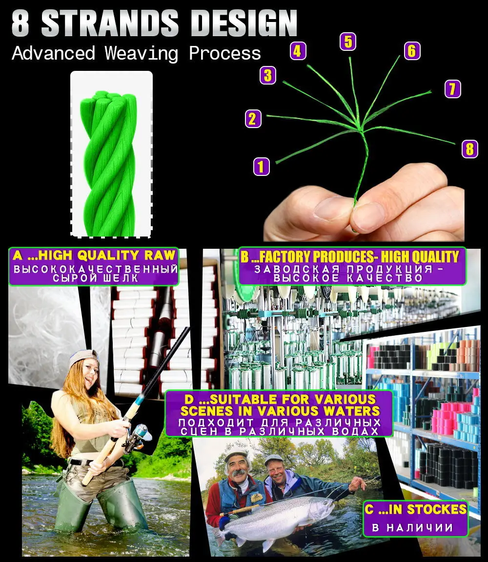 BAKAWA 4 hilo de pescar trenzado 300M 100M Japón PE multifilamento carpa mar agua salada accesorios de alambre flotante - imagen 5