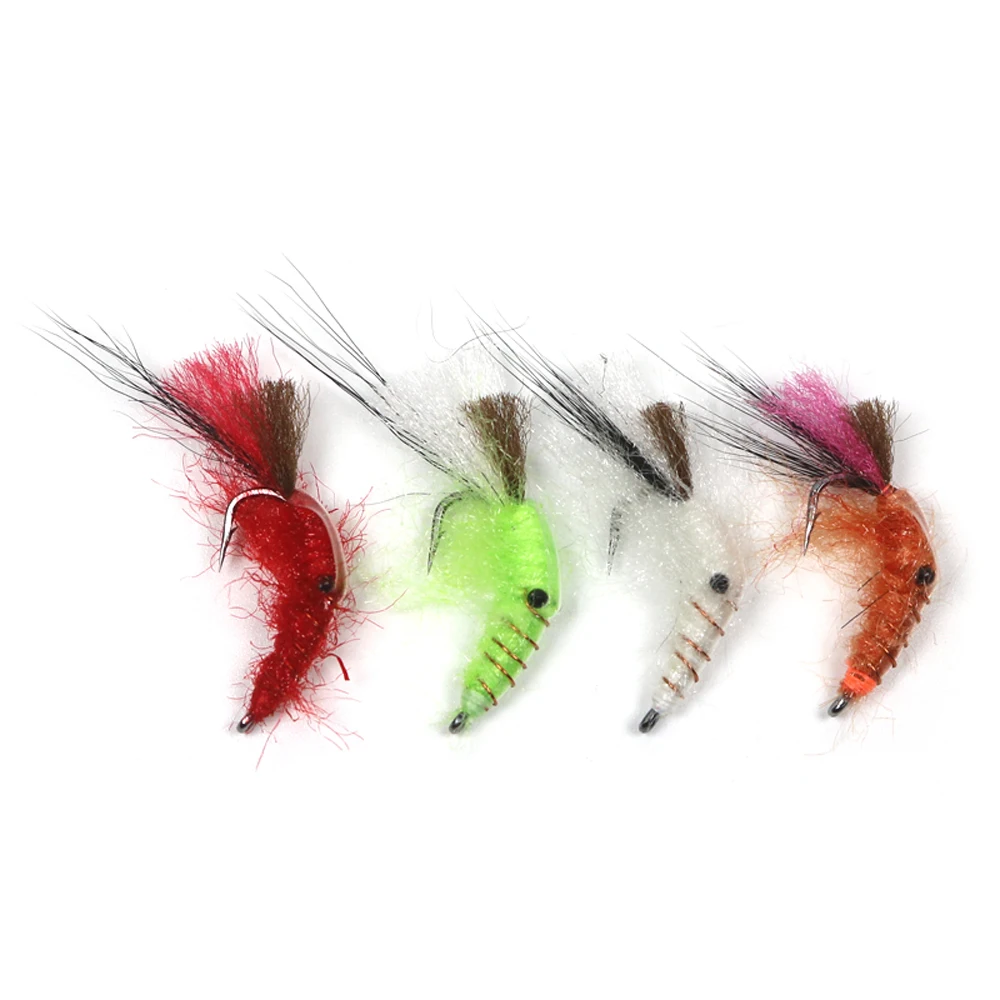 ICERIO-SEÑUELOS con purpurina para agua dulce y salada, 8 unidades, gambas, moscas de la ninfa, trucha marina, pesca con mosca, #4 - imagen 5