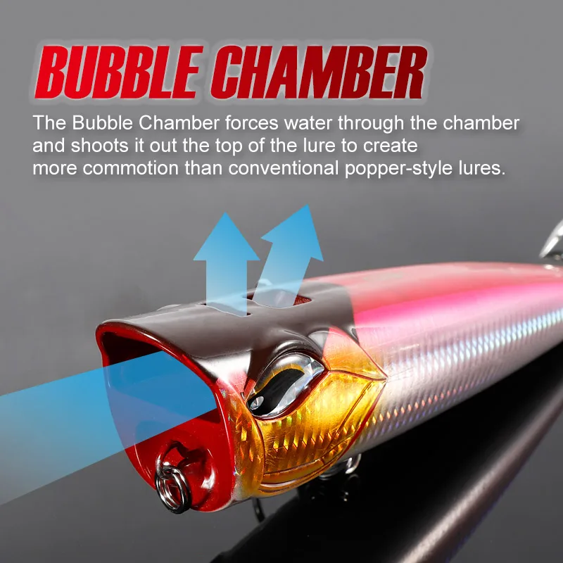 Señuelo de pesca NOEBY Popper, 12cm, 41g, 15cm, 85g, 19cm, 129g, cebo duro Artificial Popper Wobbler, gran juego GT, señuelo de pesca de mar atún - imagen 5
