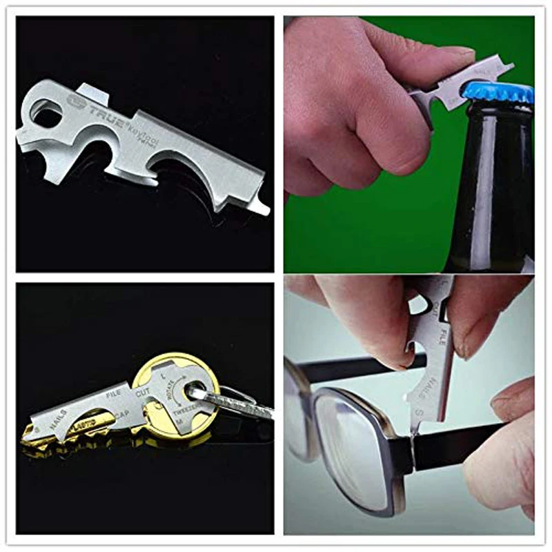 KeyTool-Llavero táctico de acero inoxidable 8 en 1, multiherramienta de bolsillo portátil EDC - imagen 3