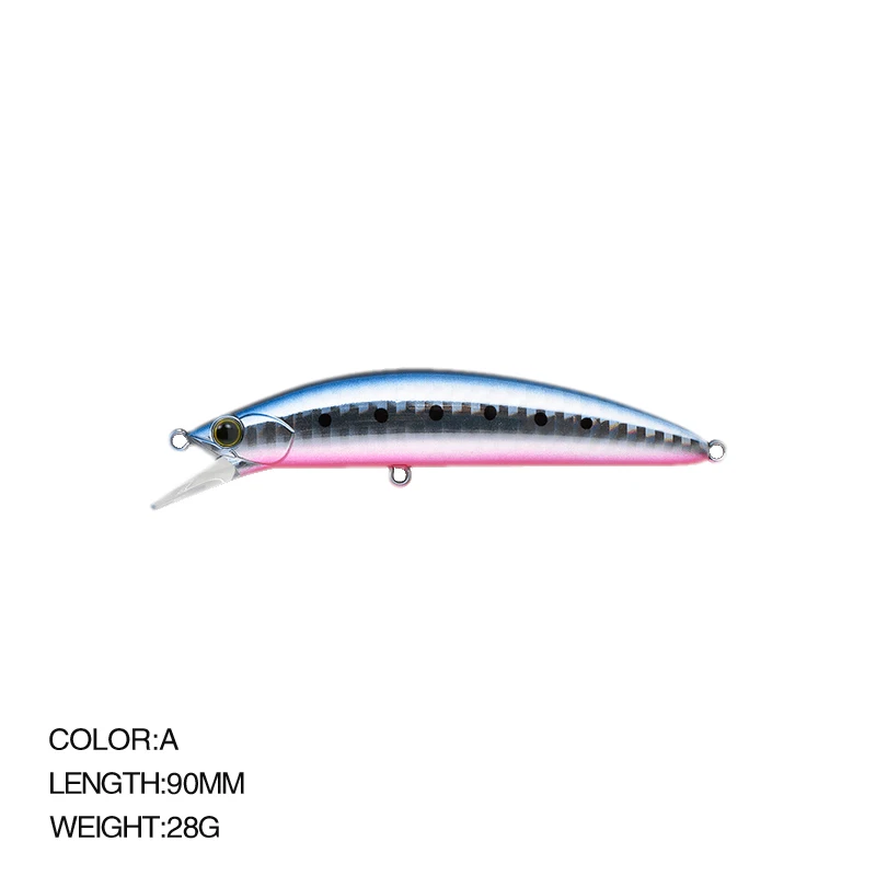 Señuelo de pesca de pececillo de surfista pesado, 90MM, 28G, hundimiento, cebo Artificial, cebo duro de agua salada, aparejos de pesca de lubina, 2021 - imagen 4