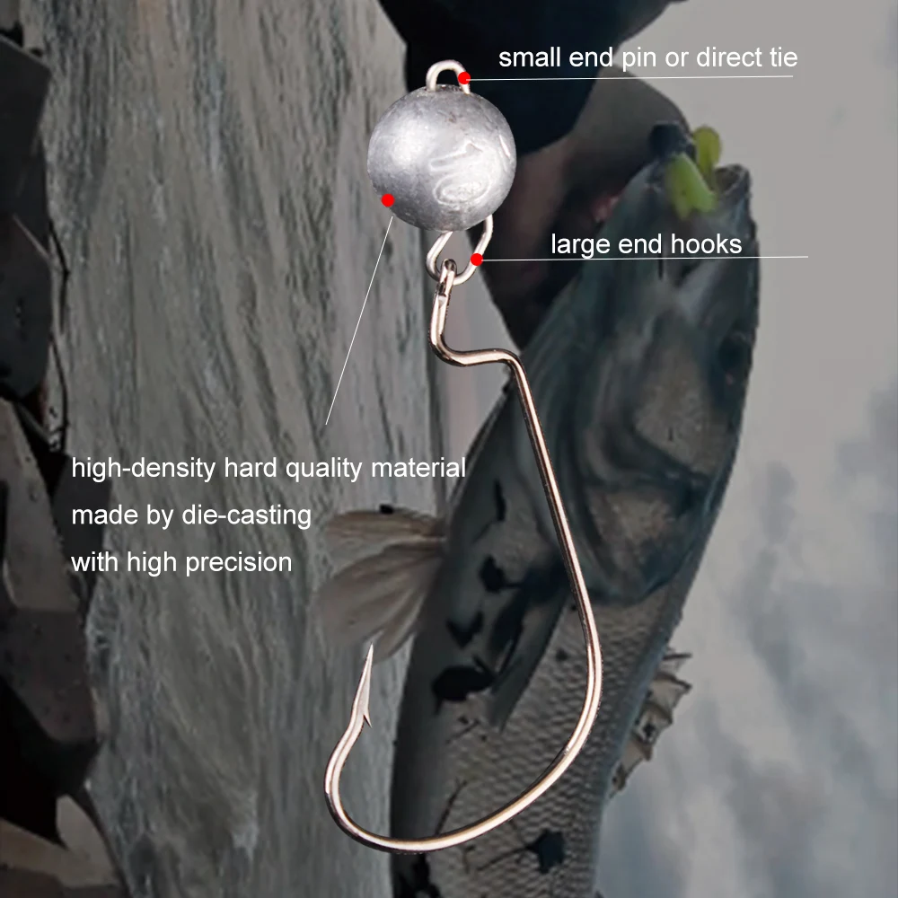 Anzuelos de pesca con manivela ancha, accesorios de pesca Jigging, cabeza de plantilla expuesta, 3,5g, 5g, 7g, 10g, 10 unids/lote por paquete - imagen 3