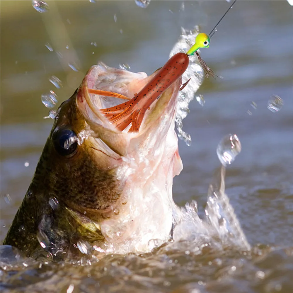 Señuelo de pesca crappie de silicona blanda, 9cm, 6,7g, tubo suave, Texas rigs, faldas de cebo, gusano, pesca de trucha, lubina, 20 Uds. - imagen 5