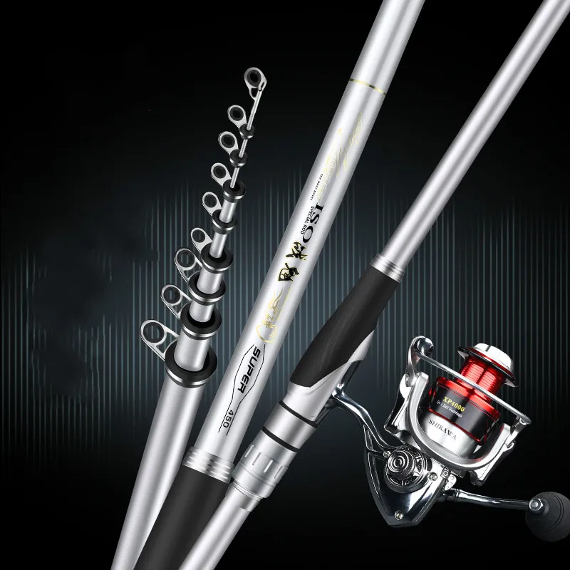 Caña De pescar telescópica De Carbono 60T, varillas giratorias, herramientas De Pesca De 3,6 m-7,2 m - imagen 5