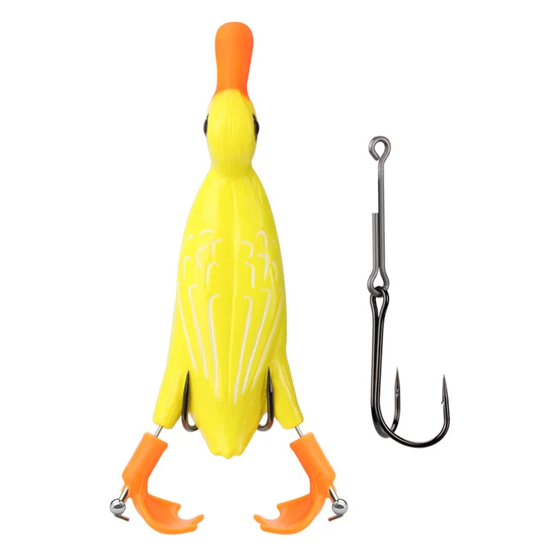 Señuelo de rana de pesca, hélice, aletas de pie, pato, 11cm, 25g, rotación, Tractor, cebo blando, señuelos artificiales, 1 pieza, venta - imagen 5