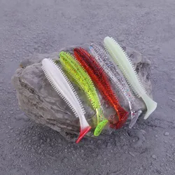 WALK FISH-señuelo de pesca de 90mm y 4,4g, paleta de pepino de mar, gusano, Wobbler cilíndrico de silicona, lote de 5 unidades