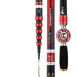 Caña hueca de 5,4 m y 6,1 m, caña de pescar superdura, ultraligera, para carpa, aparejos de Pesca