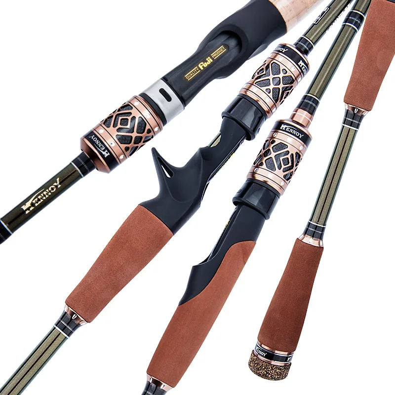 M/MH-caña de pescar telescópica superligera y dura, palos de Pesca negros, caña de fundición, dos puntas, 2,1 m, 2,4 m - imagen 2