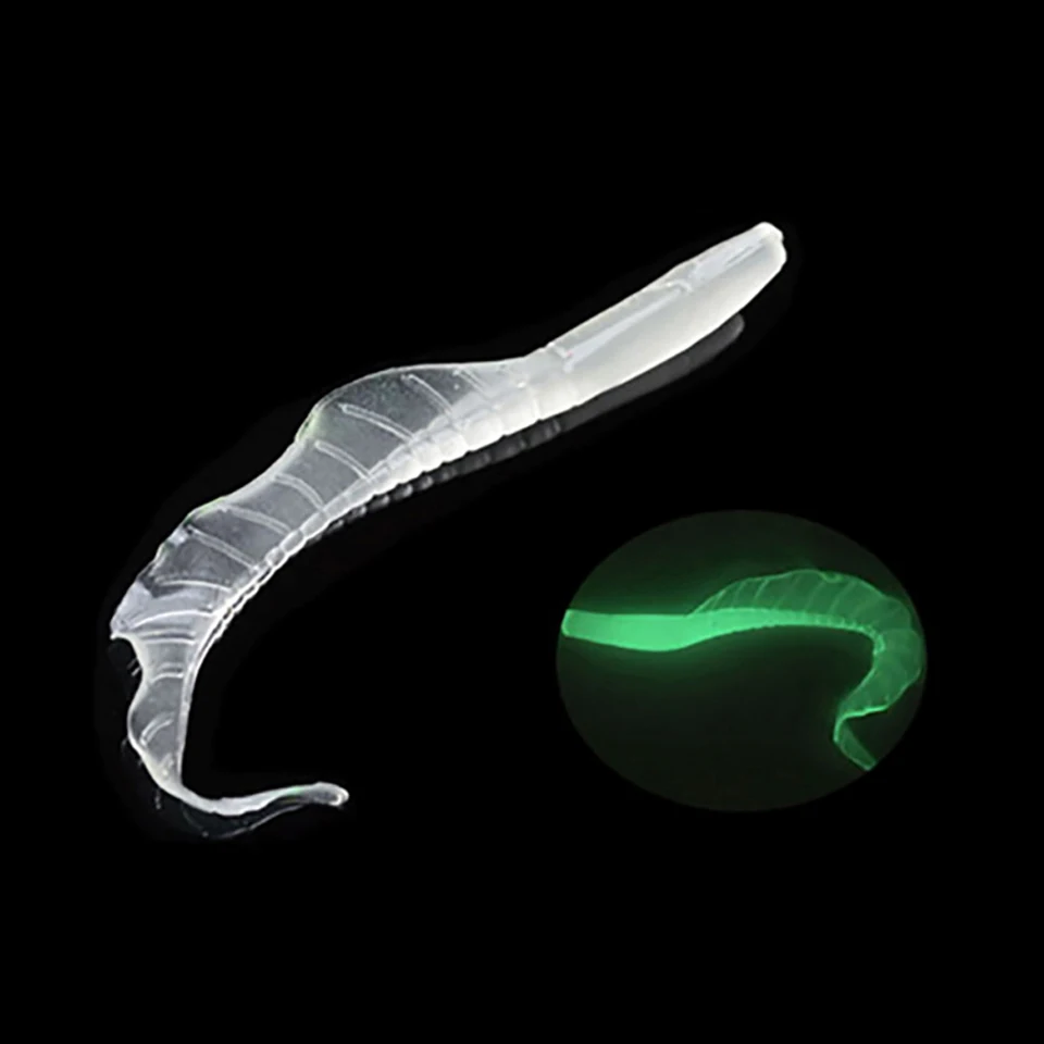 Caminar pescado 10 Uds 58MM 75MM 86MM realista cola larga señuelos de gusanos artificiales de silicona suave cebo bajo Pike señuelo para pesca Wobbler - imagen 5