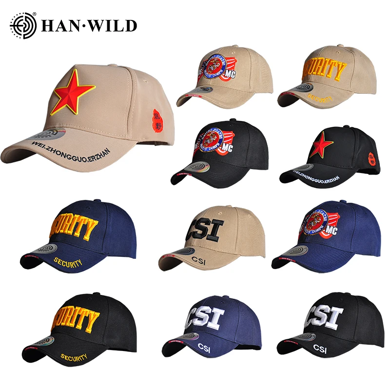 HAN WILD Sombrero con viseras bordadas Gorras de béisbol unisex Gorra de senderismo Gorras Snapback de Hip Hop Sombreros de golf al aire libre Gorra Hombre Gorras - imagen 4