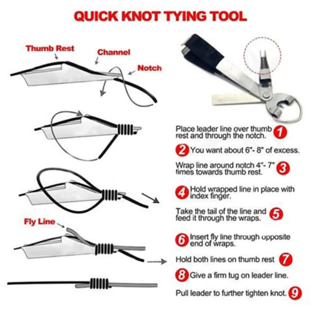 FLYSAND-cortaúñas 4 en 1, cortador de línea rápido, pinza, afilador de gancho, aparejos de pesca, herramientas de nudo rápido de alta calidad - imagen 5