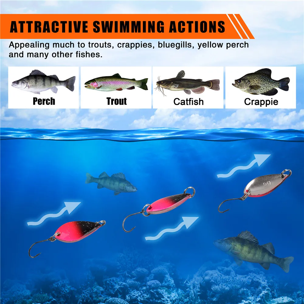 Juego de Señuelos de Pesca, 24 piezas/12 piezas, 5g, para trucha, lubina, salmón - imagen 4