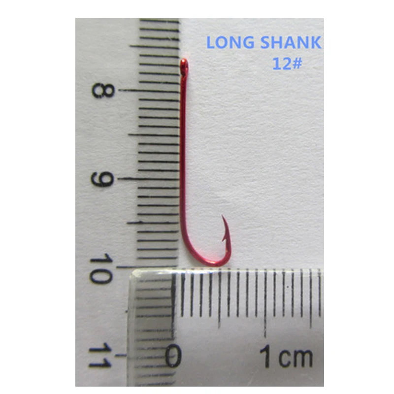 Bimoo-anzuelo de pesca de anzuelo, anzuelo rojo de caña larga, tamaño #2 #4 #6 #8 #10 #12, 25 uds. - imagen 4