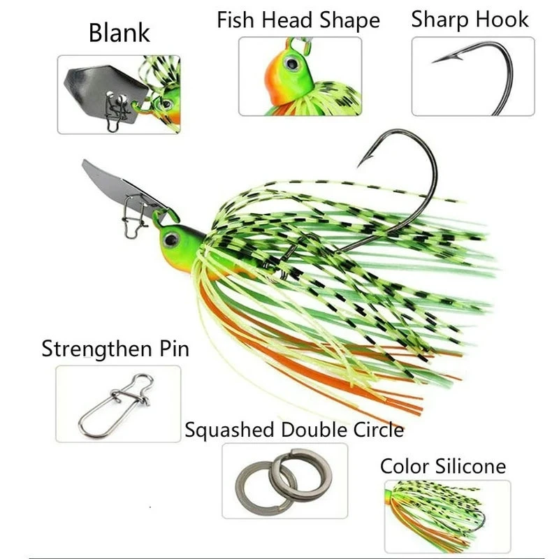 Señuelo Chatterbait giratorio con faldón – Buzzbait para lubina - imagen 2