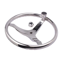 Volante de Timón Inoxidable 3 Radios – 39 cm para Embarcación