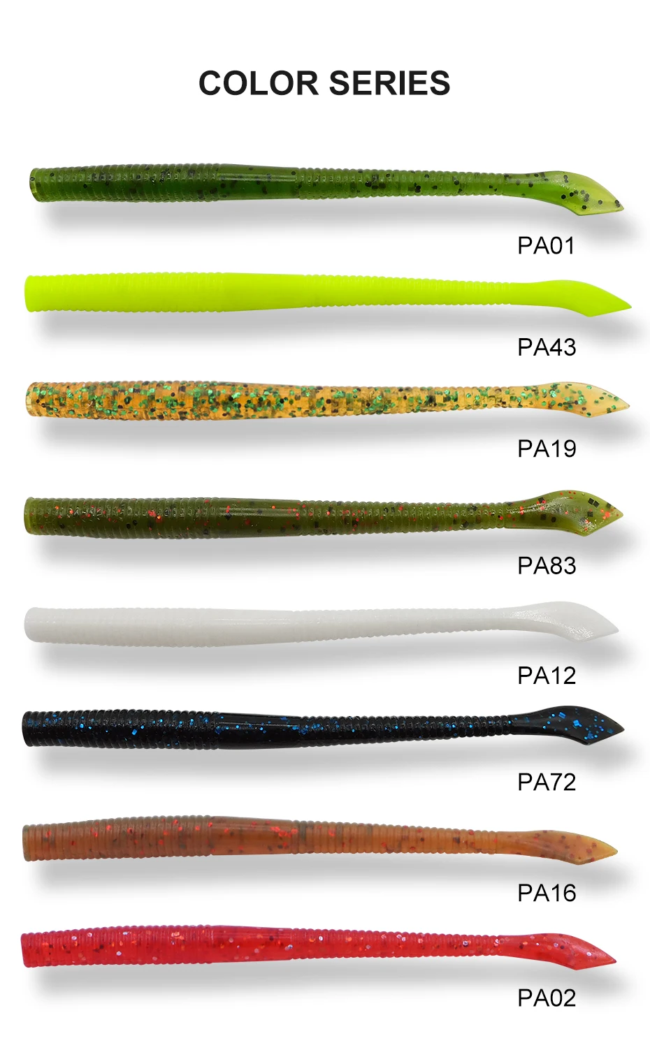 ESFISHING cebos blandos señuelos de gusano Cutty 100mm 10 Uds 2,9g señuelo de Pesca Crankbait Pesca trucha Lucio bagre Pesca Artificial - imagen 5