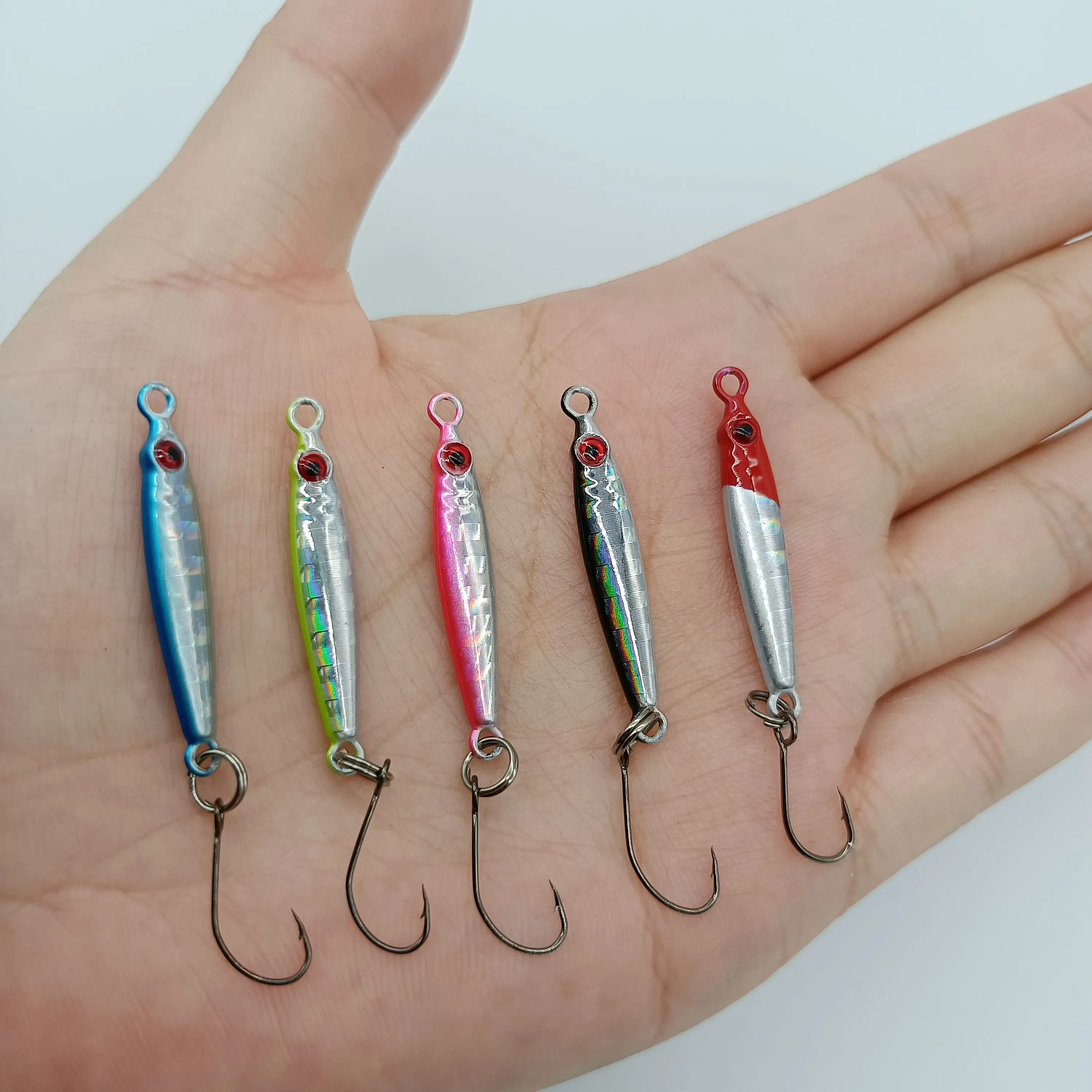DUODUOYU-Mini señuelo de pesca de cuchara de plantilla de Metal, 3g/5g, pez pequeño con un solo gancho, señuelo de pesca de lubina - imagen 3