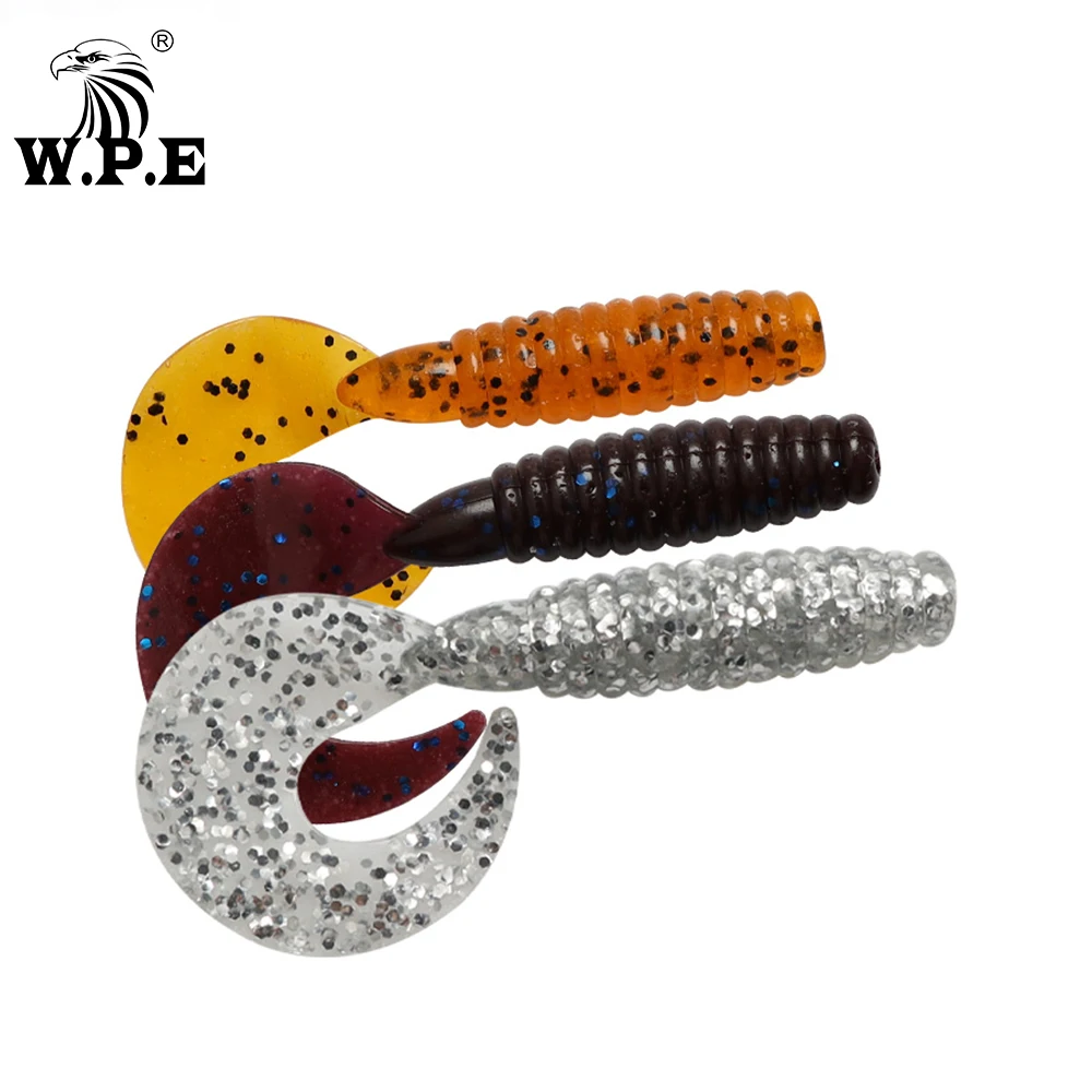 W.P.E-señuelo suave de pesca de 70mm, cebo delineador de natación, Artificial, de silicona, cuerpo suave, Wobblers, 5 unids/paquete - imagen 5