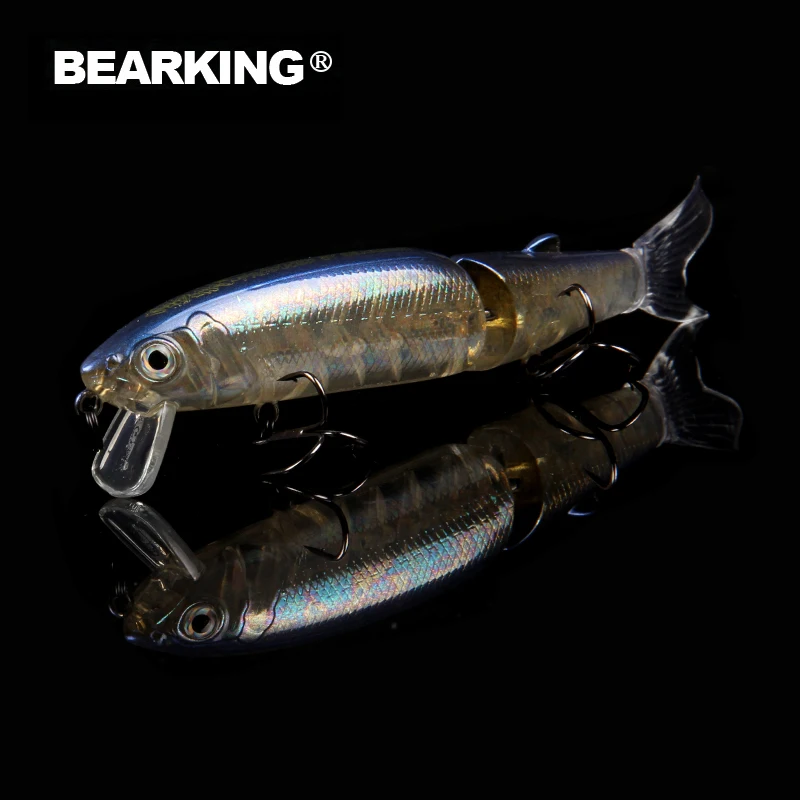 Bearking 11,3 cm 13,7g señuelo de pesca caliente minnow calidad cebo profesional cebo de natación cebo articulado equipado anzuelo blanco o negro - imagen 3