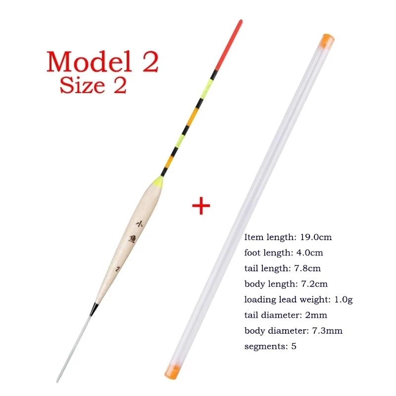 Flotador de pesca de agua dulce, 1 unidad, tubo de regalo, 1 bolsa, ganchos de pesca, Balsa de agua superficial, boya de Bobber, aparejos de pesca - imagen 5