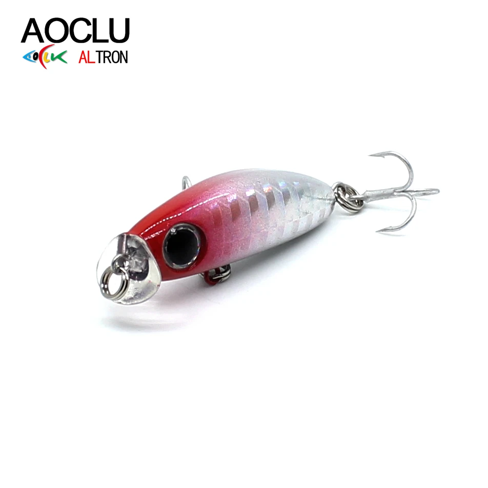 AOCLU-Mini señuelo de cebo duro de pececillo flotante, pequeño, babero corto, buzo poco profundo, ojos grandes 3D, pesca en roca de playa, 35mm, 2,1G - imagen 3