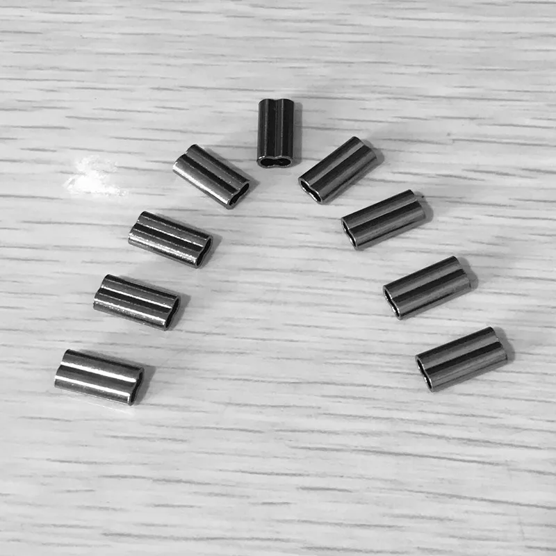 1000 unids/lote aparejos gancho línea doble tubo de cobre empuñaduras de equipo de Pesca abrazadera manga de engarzado herramientas de Pesca accesorios de aparejos Pesca - imagen 2