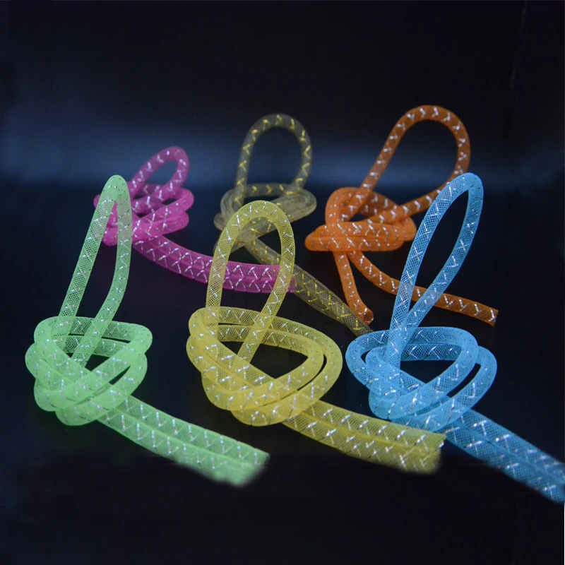 Tubo de atado de moscas de pez, aparejo fácil de hundir, tubos de Mylar elásticos para serpentinas, pececillos, 12 colores, 8mm de ancho, 6 metros por juego - imagen 4