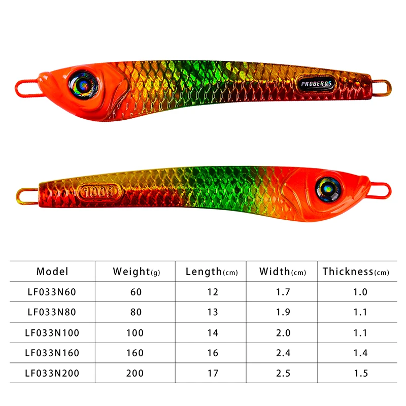 PROBEROS-SEÑUELOS duros de pesca, 5 piezas, 60-80-100-160-200G, cebos de fundición, aparejos de pesca de plantilla de mar profundo - imagen 4