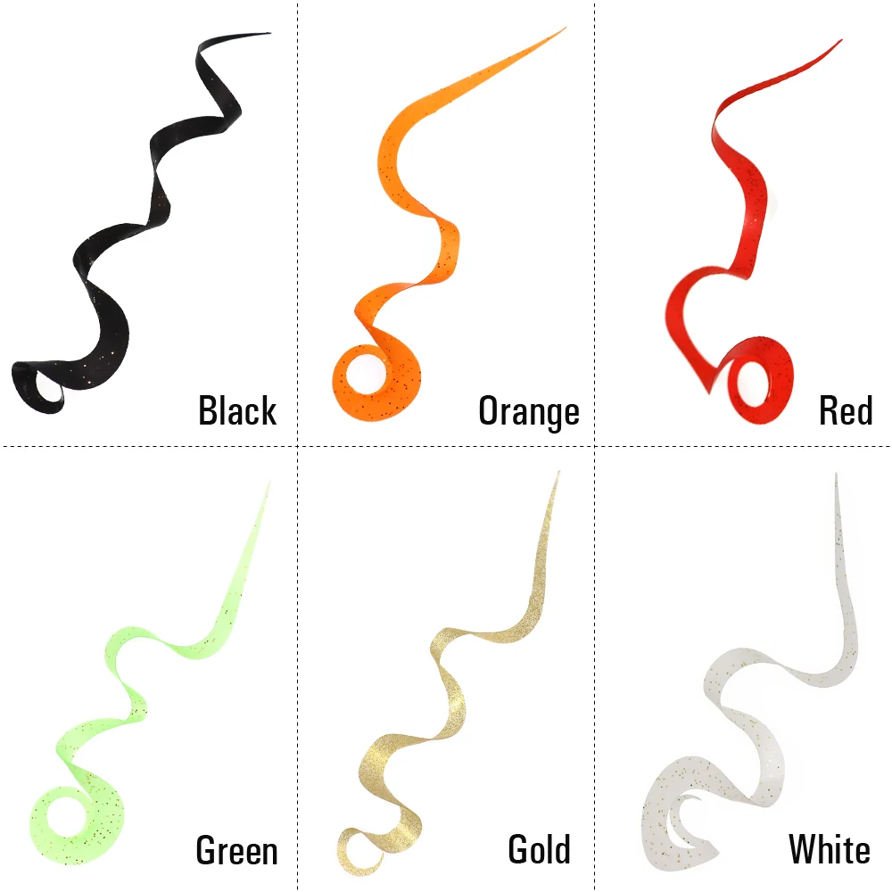 Serpentina de silicona luminosa para cebo giratorio, señuelos de plantilla de goma, faldas de calamar, rojo, naranja, verde, rosa, blanco, dorado, azul, 50 unidades - imagen 4