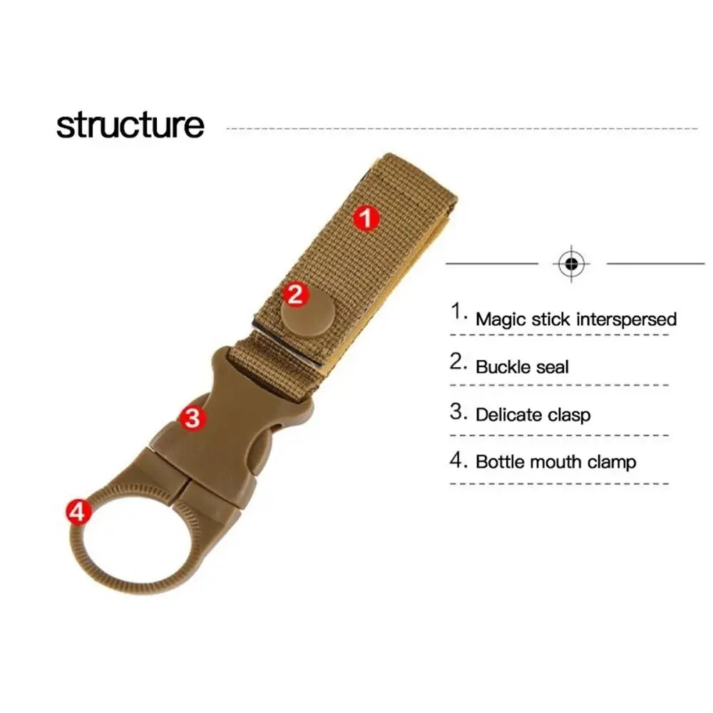 EDC Supplies-gancho para mochila, soporte de hebilla colgante, mosquetón de correas de nailon, Clips para cinturón, llavero con Clip para botella de agua - imagen 2