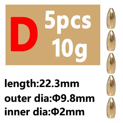 5pcs D type 10g