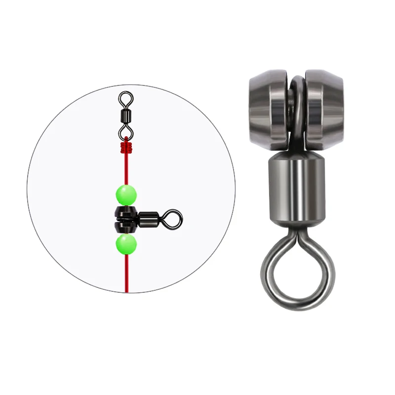 Gancho giratorio de pesca de acero inoxidable, conector giratorio de 3 vías para alimentador de carpa, herramienta de accesorios de aparejos, 10 piezas - imagen 3