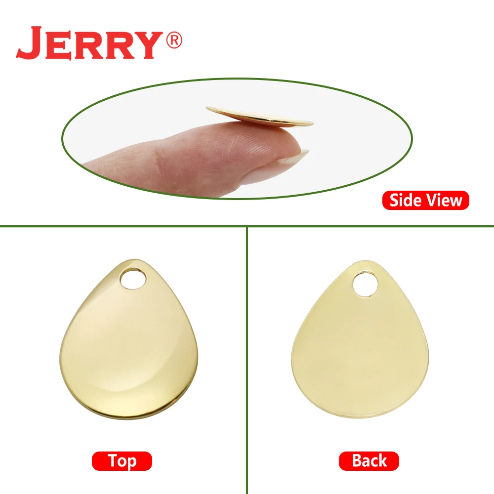Jerry-cuchillas giratorias de Colorado, accesorios de pesca, cuchara de latón liso, señuelos metálicos de ruido, percha para trucha, 50 unids/lote - imagen 3