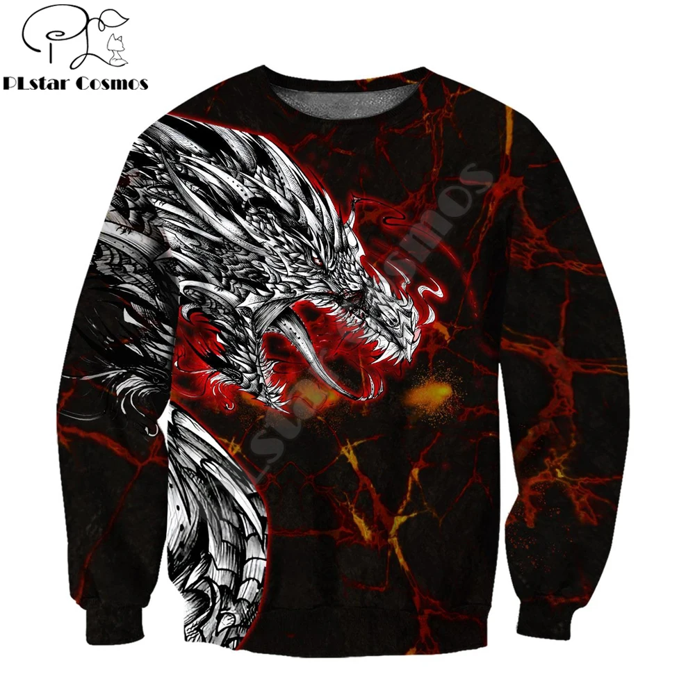 Sudadera con Capucha Dragón Lava 3D – Cremallera Unisex Streetwear - imagen 3