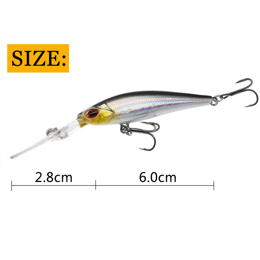 Señuelo crankbait minnow de plástico duro con labios largos, wobbler láser, buceo profundo, 0-2021 metros, novedad de 2,5 - imagen 4