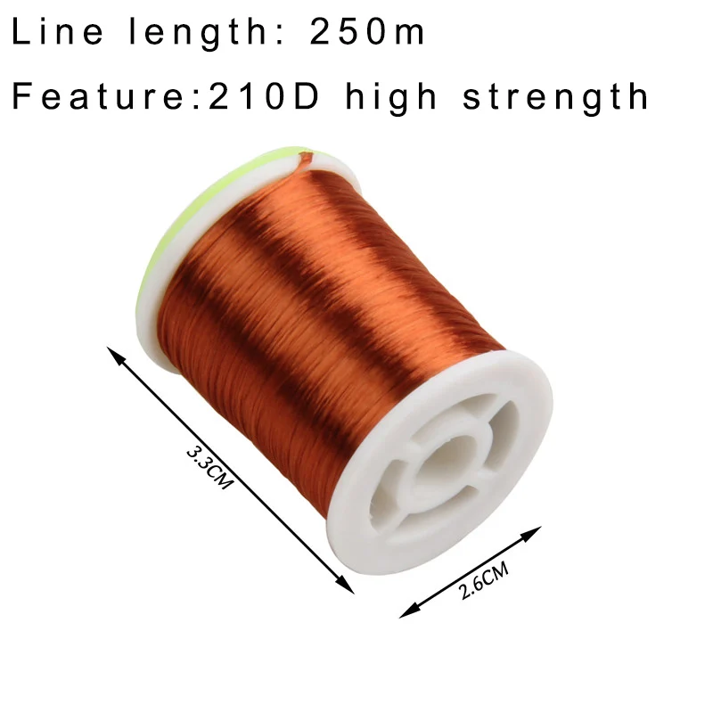 5 unids/lote, línea de atado de pesca con mosca de alta resistencia, materiales Multicolor 250M PE, anzuelo de plantilla voladora, aparejos de atado, hilo de alto brillo 210D - imagen 2
