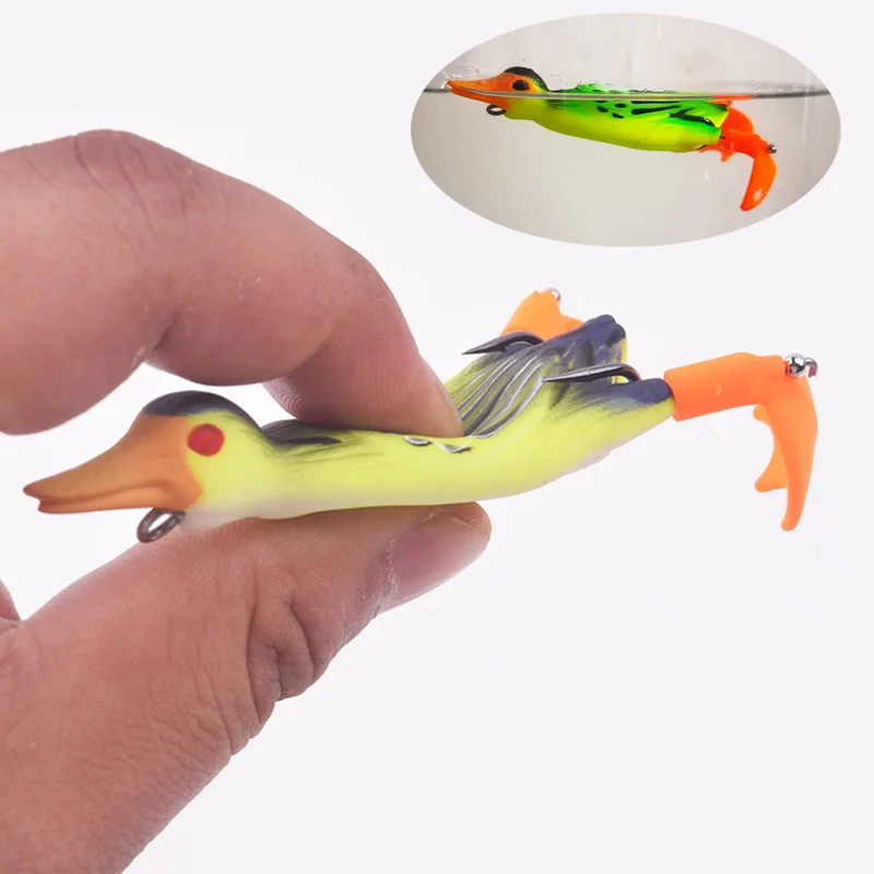 Señuelo de pesca de pato, cebo Artificial de 9,5 cm, 11,2g, ojos 3D, lubina, 1 ud. - imagen 4