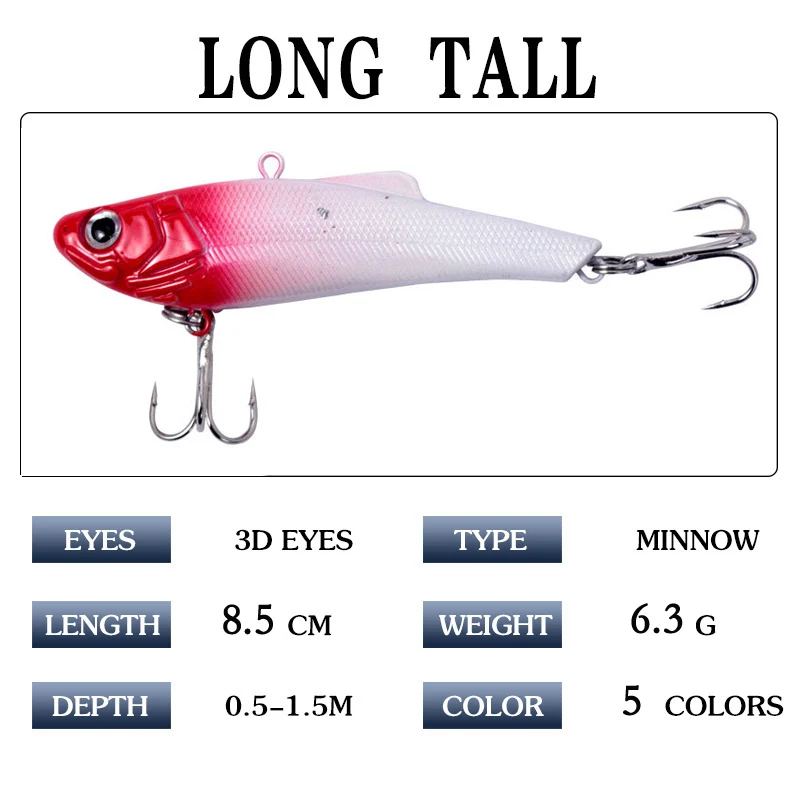Señuelo de Pesca de plomo Isca VIB, cebo duro Wobbler de 85mm y 6,3G, Crankbait Artificial, lápiz para Pesca de lubina y buceo, 1 unidad