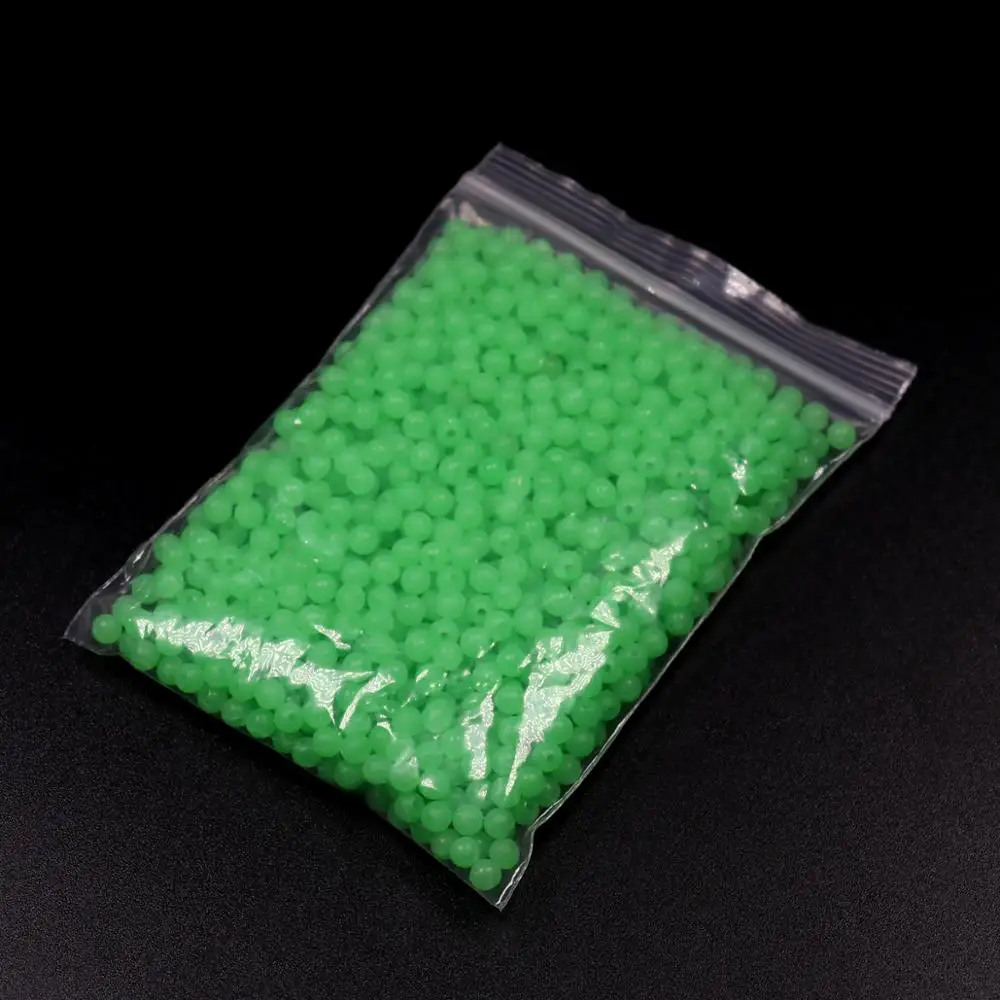 Cuentas de aparejo brillantes para pesca, accesorios de señuelo de pesca de plástico duro, tapón de bolas flotantes redondas luminosas, diámetro de 3mm a 5mm, color rojo y verde, 3000 piezas - imagen 2