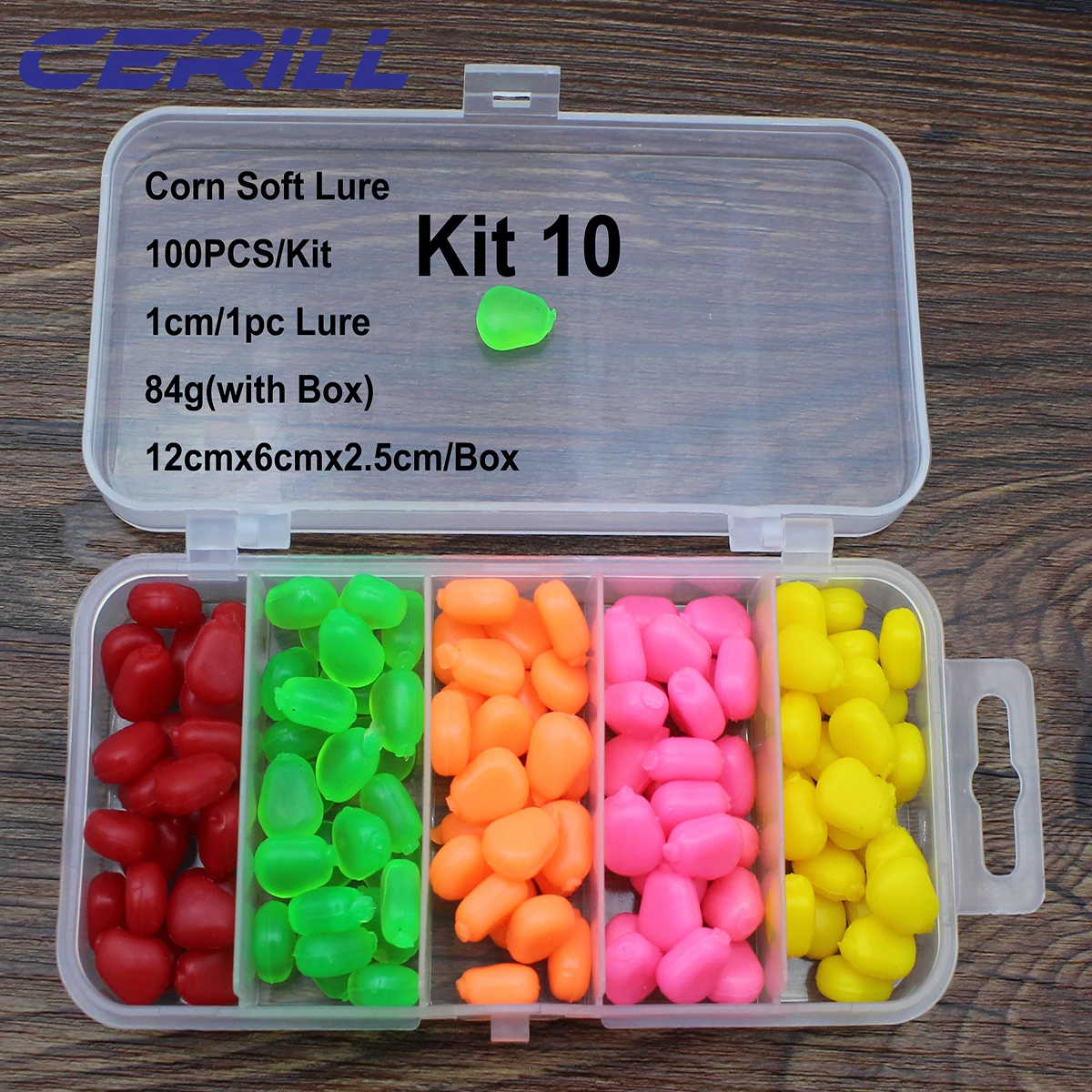 Cerill 100 uds/kit cebo que se hunde Pop señuelo de pesca suave silicona Artificial Swimbait carpa lubina crema olor maíz hierba cebo de goma - imagen 2