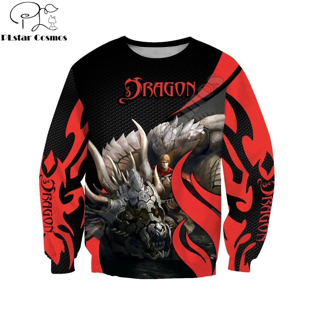 Sudadera con capucha Dragon Knight Art 3D estampada hombre otoño invierno - imagen 3