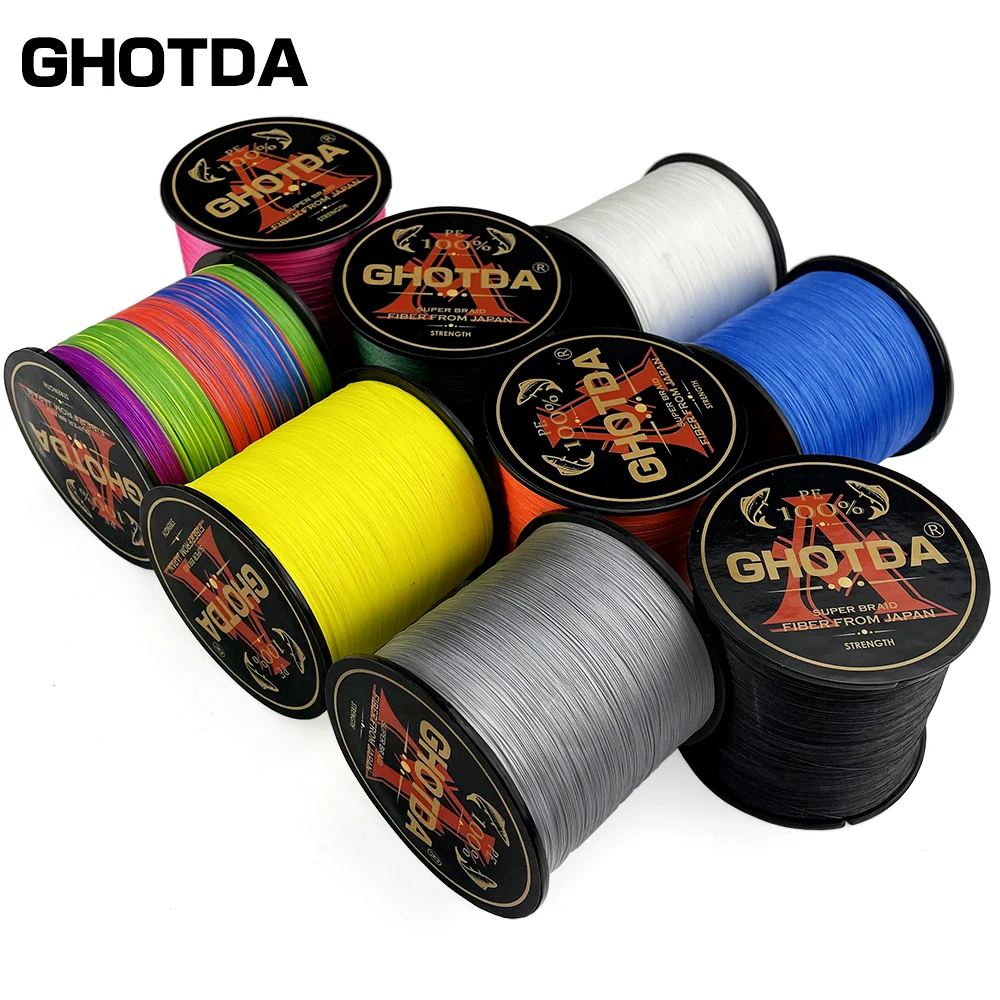 GHOTDA-Hilo de pescar trenzado, 300M, 4 hebras, 8 hebras, PE, multifilamento para pesca de carpa - imagen 4
