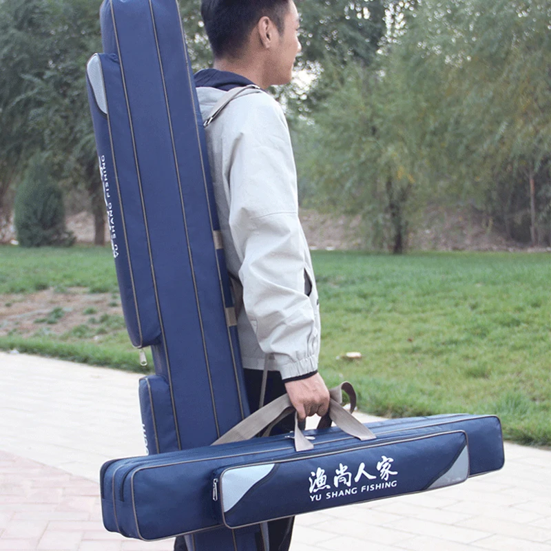 Bolsa de pesca multifuncional para exteriores de 2/3 capas, bolsa de aparejos de pesca impermeable de 80cm, 90cm y 120cm, bolsas gruesas para caña de pescar para hombres XA186G - imagen 5