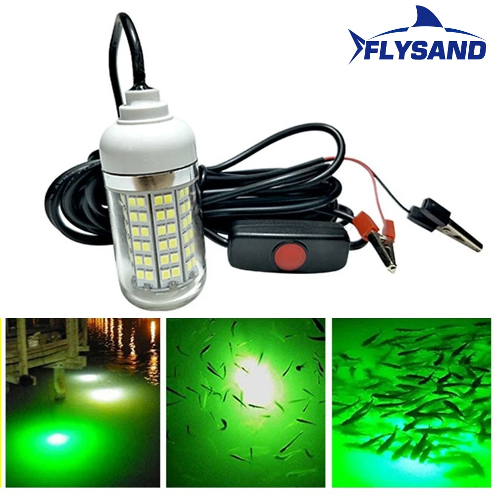 FLYSAND-Lámpara subacuática ultrabrillante, luz de pesca nocturna IP68, 12V, 15W, 108 led - imagen 2