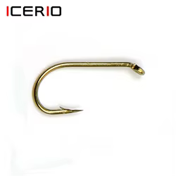 ICERIO-anzuelo de pescado de acero al carbono, anzuelo de mosca estándar, 500/1000 uds, seco, húmedo, ninfa, camarón, Caddis, Pupa, Streamer